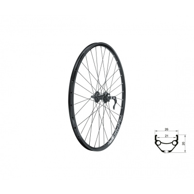 Zapletené koleso predné KLS DRAFT DSC F, 26", black Farba: black
