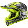 LS2 Helmets LS2 MX437 FAST EVO CRUSHER BLACK H-V YELLOW - XL