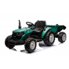 mamido Elektrický traktor s prívesom pre deti HC-306 24V tmavo zelený
