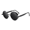 Retro okrúhle slnečné okuliare Steampunk Čierne Lifestyle 180427011528BL15