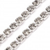 Štrasová metráž šírka 2,4 mm Crystal Strieborná