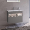 KEUCO Stageline závesná skrinka pod umývadlo, 1 zásuvka + 1 priehradka, s elektrinou, 800 x 490 x 625 mm, inox matný, 32862290110