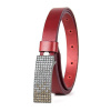 Dámsky kožený opasok SWAROVSKI BROWN, šírka 2cm, Bordový (VSWAROVSKI-BROWN-2BO)