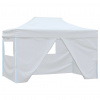 zahrada-XL Profesionálny skladací párty stan+4 steny 280x410x315 cm, oceľ, biely 48900