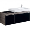 Geberit Citterio - Skrinka pod umývadlo 900 mm, s odkladacou plochou, lesklá čierna/sivohnedý dub 500.568.JJ.1
