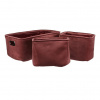 Autronic LK9576-BORDEAUX Kôš regálový v bordovej farbe. Súprava 3ks. Zamat.