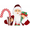 Dekorácia MagicHome Vianoce, Santa, s darčekom, červený, 60 cm