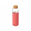 QUOKKA FLOW Sklenená fľaša so silikónovým povrchom PINK BOTANICAL 660ml