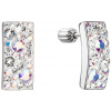 MSPERK Strieborné náušnice so Swarovski Crystals obdĺžnik - crystal ab Ag 925/1000 - 3,5 g