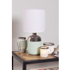 Clayre & Eef Stolová lampa s keramickou nohou a bielym tienidlom - Ø 15*33 cm E27/max 1*60W - Clayre & Eef