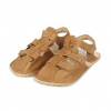 Vlnka Detské barefootové kožené sandále na suchý zips Olaf hnedá veľkosti obuvi - deti 29