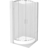 Mexen Rio sprchový kout půlkruhový 90 x 90 cm, mléčné sklo, chrom + vanička Rio, bílá - 863-090-090-01-30-4710