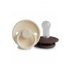 Frigg Dvojbalenie cumlíkov frigg rope cream/ cocoa, 6-18m, silikón