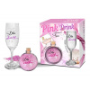 PINK DRINK- Sada - pohár na šampanské a guľôčka soli do kúpeľa - Pre dušu. Pre telo.