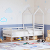 Válenda se střechou bílá 80 x 200 cm masivní borové dřevo Bílá 3282291