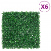 vidaXL Umelý plot z listových kríkov 6 ks zelený 50x50 cm - 197603-131358