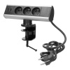 VIRONE FS-7 Zásuvka stolní se svorkami 3x 230V, 2x USB, černá, kabel 1,8m
