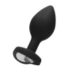 Ouch! Diamond Heart Butt Plug Regular Black
