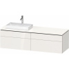 DURAVIT L-Cube závesná skrinka pod umývadlo na dosku (umývadlo vľavo), 4 zásuvky, 1620 x 550 x 482 mm, biela vysoký lesk, LC4871L22220000