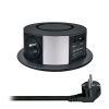 Solight PP120CW-PD20-B 3z + USB A+C 20W PD, Wireless 10W, výsuvný blok zásuvek, 2m, černý