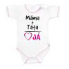 Body krátky rukáv s vtipným textom Baby Nellys, Máma+Táta, holka Baby Nellys