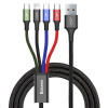 Baseus 4v1 Lightning 2* USB-C microUSB 3,5A 1,2 m, čierna
