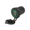 Adaptér z 12V na 2x USB 5V / 4.2 A zelený