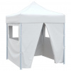 zahrada-XL Profesionálny skladací párty stan+4 steny 2x2 m, oceľ, biely 48888