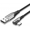 Vention Type-C (USB-C) 90° USB 2.0 Cotton Cable Gray 1 m Aluminum Alloy Type COEHF