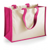 Westford Mill Jutová nákupná taška WM422 Fuchsia 42 x 33 x 19 cm