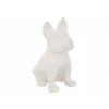 Psík na umiestnenie FIGURKA do obývacej izby spálne Biela ozdoba 22 cm Figurka