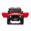 Elektrické autíčko Land Rover Defender 110 SVX 12V, červené, 4X4 pohon, LED svetlá, predné aj zadné odpruženie kolies, 2.4 GHz diaľkové ovládanie, USB/Aux Vstup, Bluetooth, Lítiová batéria, 4 X 25W mo