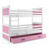Interbeds Rico poschodová posteľ 190cm x 80cm borovicové drevo bielo-ružová