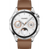 Huawei Watch GT 4/46mm/Silver/Elegant Band/Brown Phoinix-B19L