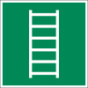 Značka Únikový rebrík, ISO 7010, plast, fotoluminiscenčná, 150 x 150 mm, BJ = 5 ks