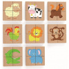 VIGA Dřevěné magnetické puzzle Zvířátka 32 dílků