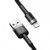 Kábel Baseus 0,5m, šedo-černý CALKLF-AG1 USB-A na Lightning