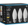 Mexen Nova 3x LED žiarovka E27, C37, 5W, Teplá - 3000K, 525 lm - L102-E27-0530-01x03