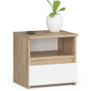 Nočný stolík so zásuvkou a policou 40 x 40 x 35 cm AKORD CL1 - dub sonoma/biely