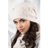 Kamea Béžová elegantná dámska čiapka na jeseň s motýlikmi Kamea Vasto, Veľkosť uni, Farba béžová