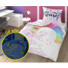 DETEXPOL Povlečení Jednorožec Best Fiends svítící Bavlna, 140/200, 70/80 cm