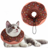 Mäkký Plyšový Pooperačný Obojok pre Mačky v Tvare Donutu/Šišky, Veľkosť M