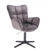 LuxuryForm DESIGN Kreslo AURORA VELUR na čiernom kríži - tmavo šedé