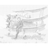 ZUTY Bodkovanie - PILOT A JEHO ŽLTÉ LIETADLO Rámovanie: vypnuté plátno na rám, Rozmer: 80x100 cm