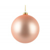 Vianočná sklenená ozdoba guľa matná broskyňa, 15 cm