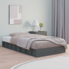 zahrada-XL Posteľný rám sivý 75x190 cm malé jednolôžko masívne drevo 820698