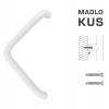 FT - MADLO kód K14T Ø 32 mm ST ks Rozteč madla: 350 mm, Dĺžka: 382 mm, Rozmer profilu madla: Ø 32 mm BIM biela matná (FBO)