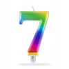 TORO Tortová sviečka číslica 7 zapichovacia 8cm dúhová