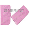 Kožený obal Samsung Galaxy Ace – Diamond Wallet – ružová