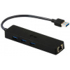 USB Hub i-tec USB 3.0 / 3x USB 3.0 + LAN (U3GL3SLIM) čierny